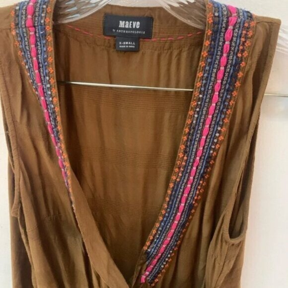 Anthropologie Maeve Liviana Tunic Wrap Sleeveless Top XS - Picture 10 of 11